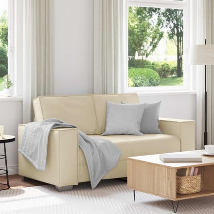 vidaXL - Loveseat - Crème - 160 - cm - Kunstleer