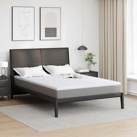 vidaXL - Matras - Topper - 140 - x - 200 - cm - dik - Knit - Stof - Wit