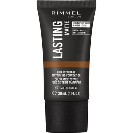 Rimmel London Lasting Matte Foundation 30 ml (Verschillende Tinten) - 601 Soft Chocolate