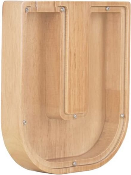 Houten spaarpot - Letter - Spaarpot - sparen - hout - letter U