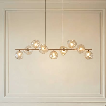 TK Lighting Hanglamp Lava, beige, 9-lamps, glas, lengte 116 cm, G9