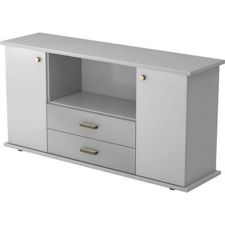 KAPA SB | Dressoir | met deuren + laden - Grijs Greeplijst kunststof