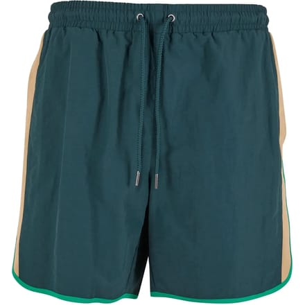 Urban Classics - Retro Look Zwemshorts - M - Donkergroen