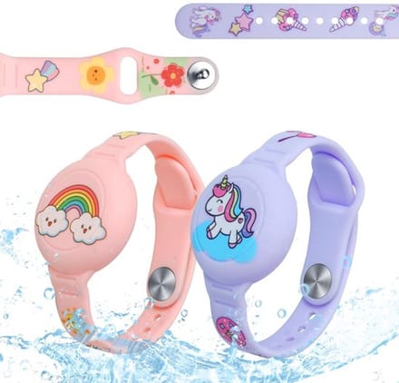 Zeynomax - Kinderpolsband - Apple AirTag Compatibel - Siliconen Armband - Roze en