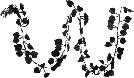 Othmar Decorations Kerstboom slinger - met bladeren - zwart - 200 cm - kunststof