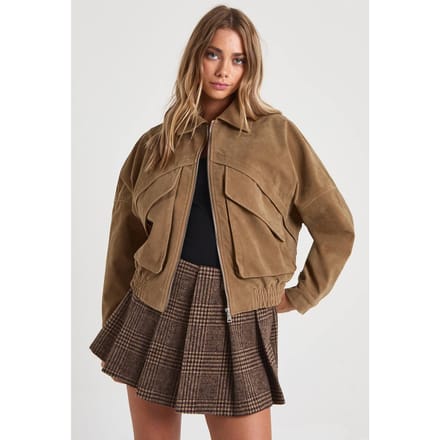 boohoo Dames Oversized nepsuede jasje | Taupe | Maat: 14