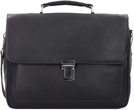 HAROLD'S Leren business tas laptoptas Campo Briefcase Lock Brown donkerblauw