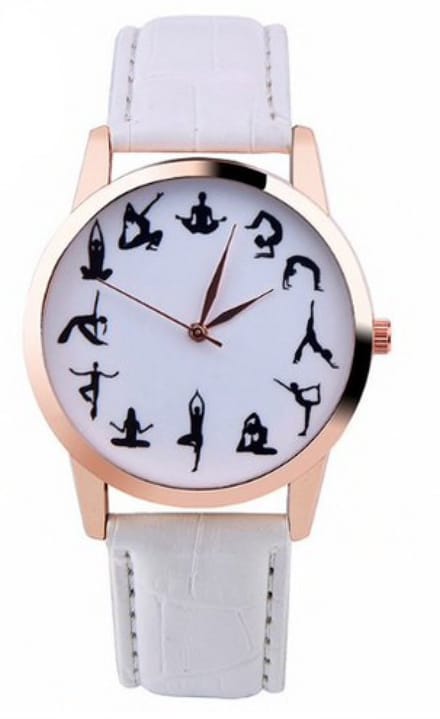 Hidzo Horloge Yoga Ø 37 mm - Wit - Kunstleer