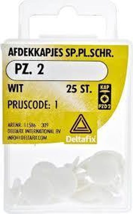 Deltafix afdekkap spaanplaatschroef kruiskop wit pzd-2 25 st.