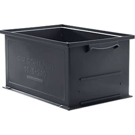 Stapelbak serie 14/6-230, van PP, ESD-geleidend, inhoud 26 l, zwart