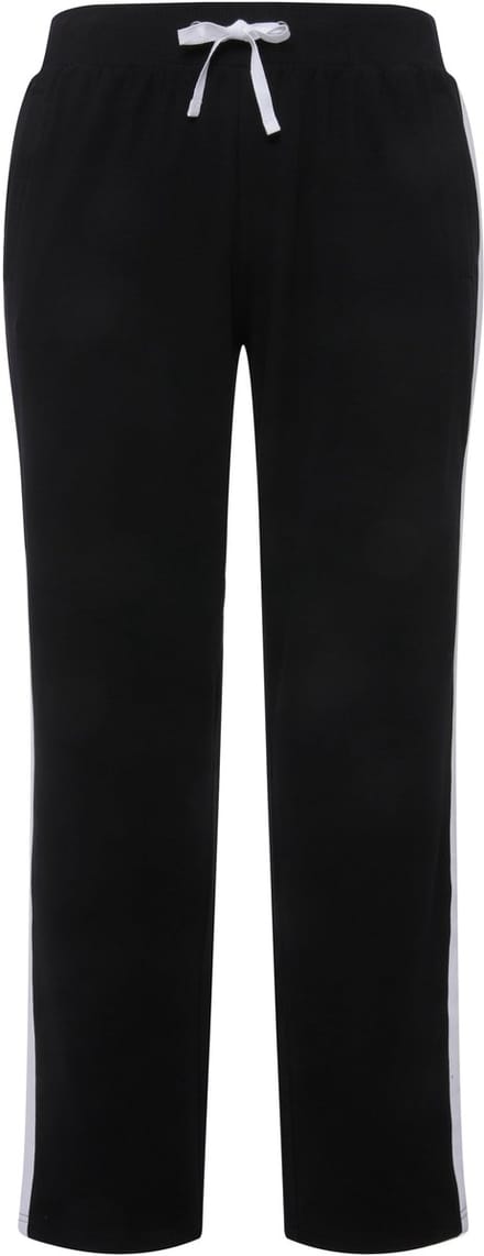 Ulla Popken - Dames - Joggingbroek elastische tailleband zijstrepen - Zwart - Maat 42+