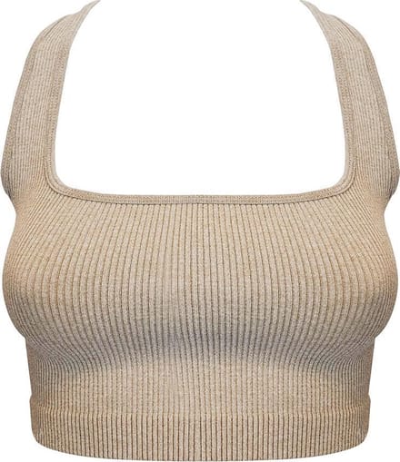 MAGIC Bodyfashion Dames Crop Tanktop Beige