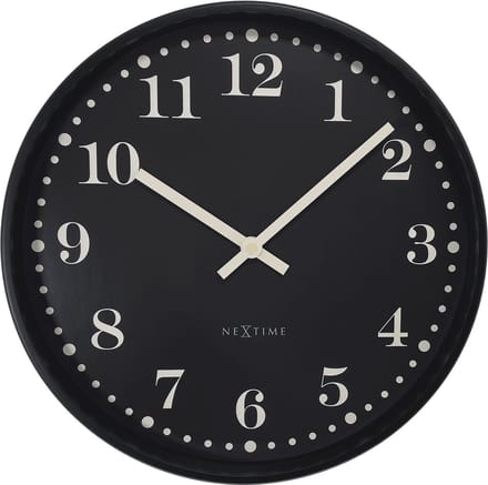 NeXtime Dickens – Wandklok – 30 cm – Plastic – Zwart – Stil
