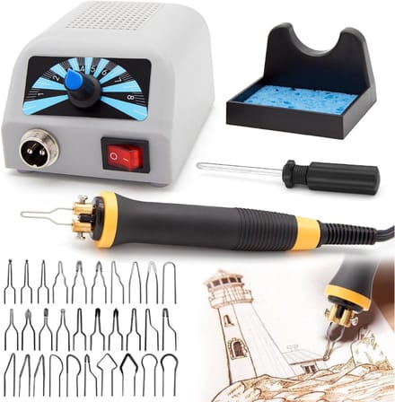 Core® Houtbrander set - Houtbrander - Pyrografie -Grijs - ‎18cm x 18cm x 12cm