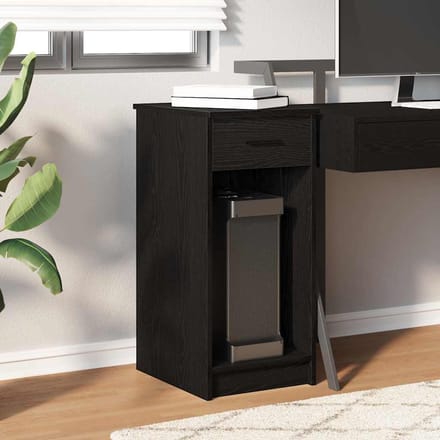 vidaXL - Computertorenstandaard - met - lade - 35x45x77 - cm - zwart
