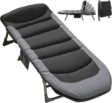 Inklapbaar Campingbed XXL met Verstelbare Rugleuning - Extra Breed en Lichtgewicht
