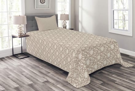 ABAKUHAUS Dagdeken Set – Kakao & Crème – 170x220 cm – Kussenslopen