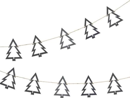 Ginger Ray - Houten slinger zwarte kerstbomen - 2 meter
