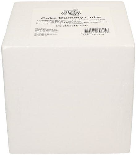 FunCakes Taart Dummy - Piepschuim Blok - Kubus - 15x15x15 cm