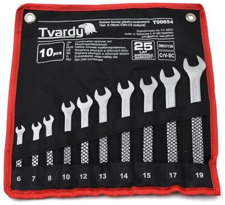 Tvardy 10-delige steeksleutelset - 6-19 mm - CRV staal - Satijn afwerking - Koud gesmeed