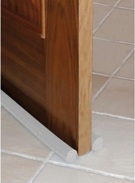 Dubbele Deurstrips tochtstrip 95 cm PVC Wit voor onderaan de deur