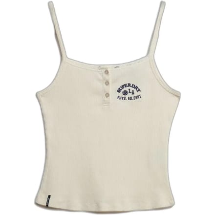 Superdry Athletic Essentials Hemdje met Knopen en Borduursel White Grootte: 36