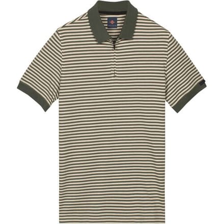 Baileys Polo Yarn Dyed Stripe Zip Collar Thyme Green / male