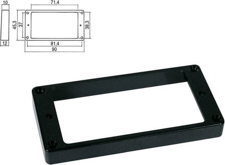 Boston HPF-08-TBK Pickup Ring voor Humbucker - Zwart Plastic, Hoogte 10-12mm