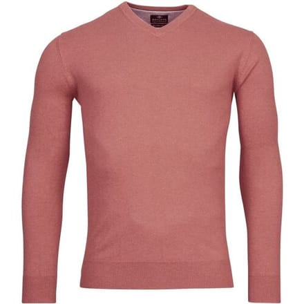 Baileys Trui Uni V-Neck Cotton Single Knit Zalm / male