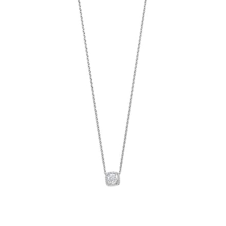 TI SENTO Dames Ketting - 925 zilver - Zirconia wit - Maat 42 - 34104ZI