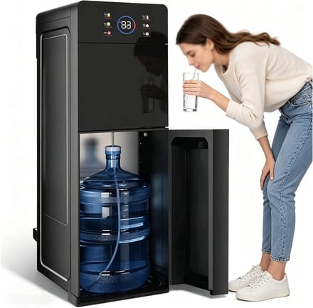Waterkoeler Dispenser - Drankfontein - Direct Warm Water - Onderlangs Vullen - 5 Temperatuurinstellingen - Zwart