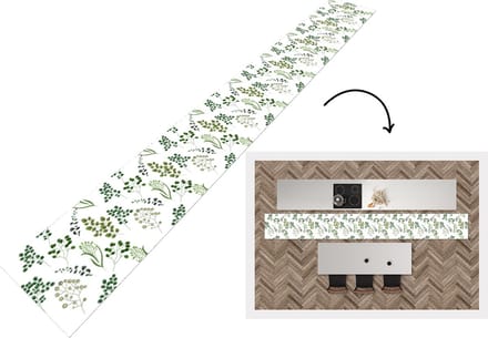 Keukenloper - Keukenmat - Kruiden - Eucalyptus - Design - 480x60 cm - Keuken vloerkleed