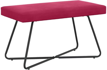 vidaXL - Bank - Wijnrood - 80 - x - 40 - x - 45 - cm - fluweel