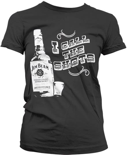 Dames Fun Tshirt -M- I Call The Shots Zwart