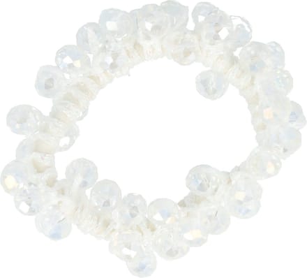 Haarsoires Haarelastiek – Facetkralen - Transparant wit