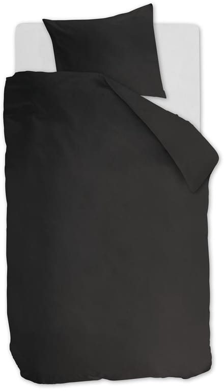 Ambiante Cotton Uni dekbedovertrek - Effen - Eenpersoons - 140x200/220 cm - Antraciet