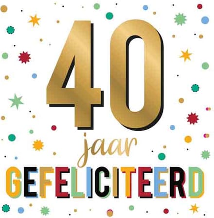 Verjaardagskaart - Daisy XL - 40 jaar - Met Envelop - 1 Stuk