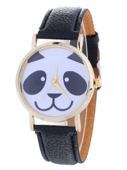 Panda Horloge - Zwart in een doosje