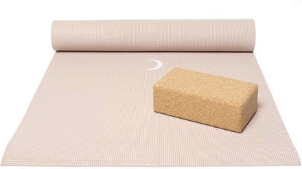 Basispakket yogamat en blok - moon sand