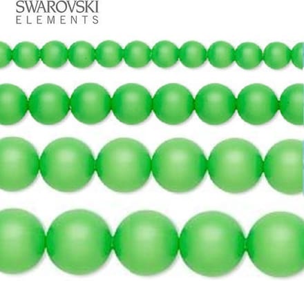 Swarovski Elements, 50 stuks Swarovski Parels, 8mm (40cm), neon green, 5810