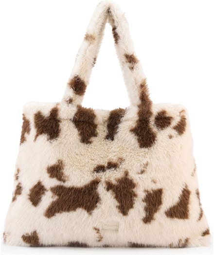 SEIDENFELT MANUFAKTUR shopper schoudertas Norrlida Shopper Cow White & Brown crème