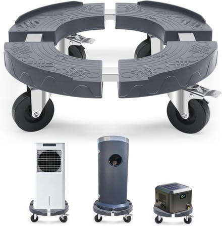 Verstelbare Plantroller met Rem - 220 kg Draagvermogen voor Binnen en Buiten - 38-48 cm Rond