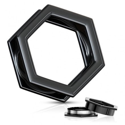 Screw-fit tunnel moer 16 mm - zwart - LMPiercings
