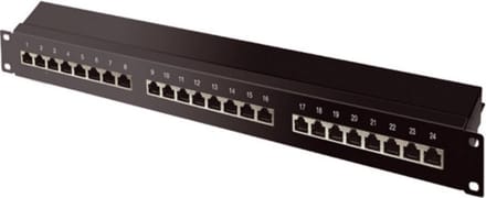 CAT 6A patchpaneel, 19 inch, 24-poorts (1 U)