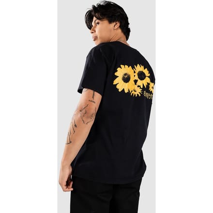 Empyre Grunge Flowers T-Shirt zwart