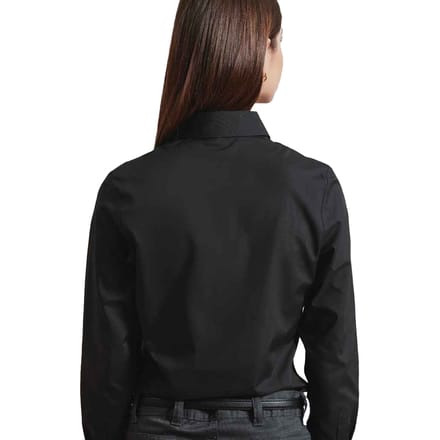 Premier Dames/Dames Recyclight Poplin Formeel Overhemd Met Lange Mouwen (Zwart)