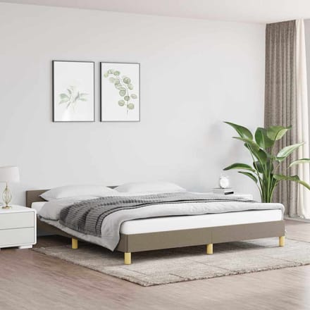 vidaXL - Bedframe - zonder - matras - stof - taupe - 180x200 - cm