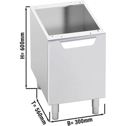 GGM Gastro Unterbau - 300mm - 1 Tür - Anschlag Links Zilver