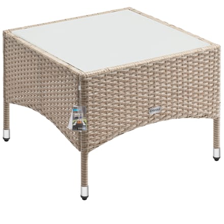 CASARIA Polyrattan Bijzettafel - Buiten 58x58x42cm - Crème