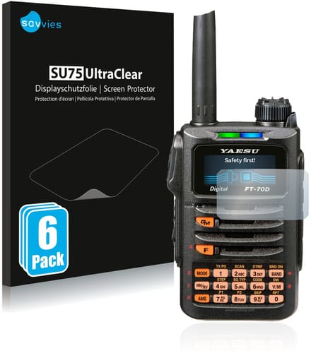 Savvies - Screenprotector voor Yaesu FT-70DR - Folie Beschermfolie transparant 6 Stuks